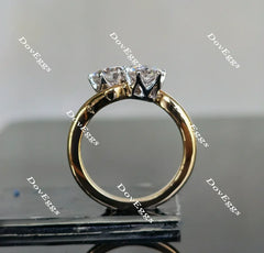 Doveggs round curved band moissanite engagement ring
