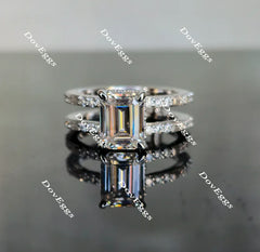 Doveggs emerald eternity pave moissanite engagement ring