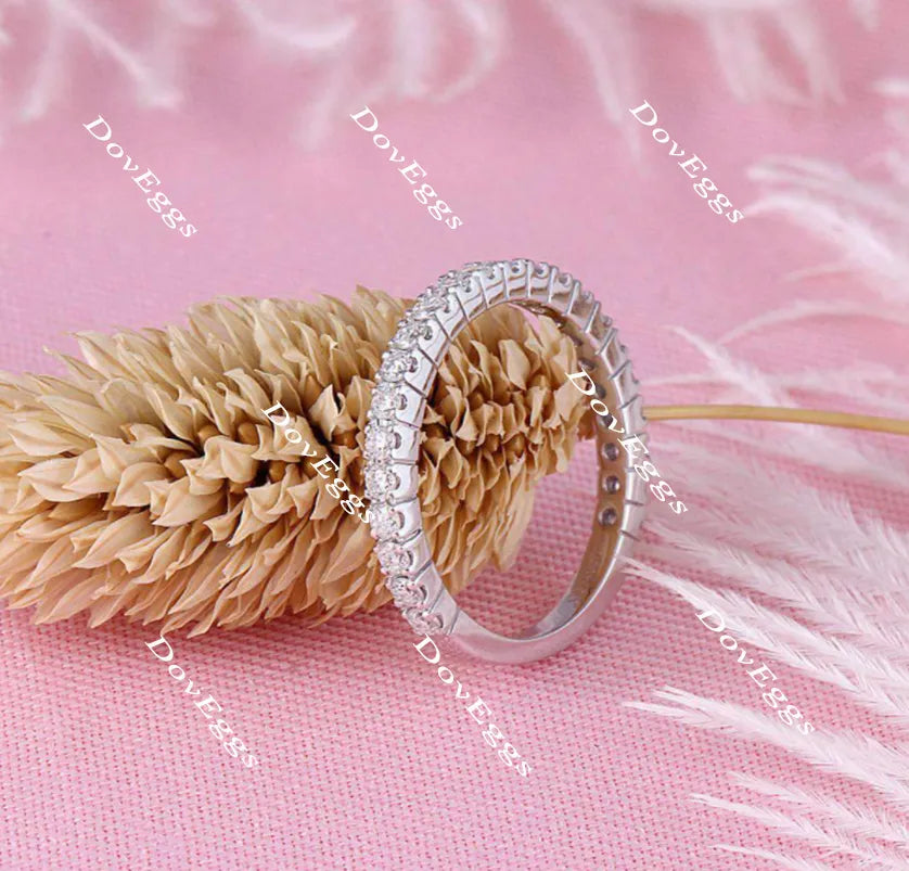 doveggs Half eternity pave moissanite/lab grown diamond wedding band-1.8mm band width