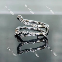 Doveggs round half eternity pave curved moissanite/lab grown diamond enhancer-6.8mm band width