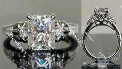Doveggs radiant art deco moissanite engagement ring