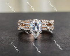 doveggs pear moissanite bridal set (2 rings)