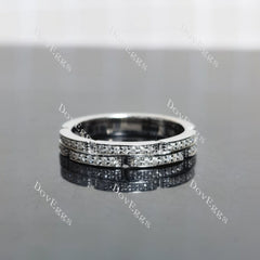 (size 6.5-6.75) Doveggs sterling silver round moissanite wedding band