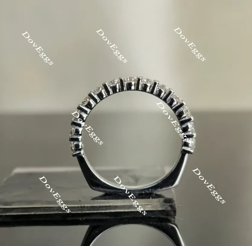 Doveggs euro shank round moissanite/lab grown diamond wedding band-1.7mm band width