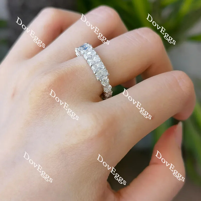 Doveggs full eternity radiant round moissanite /Lab grown diamond wedding band-3.5mm band width