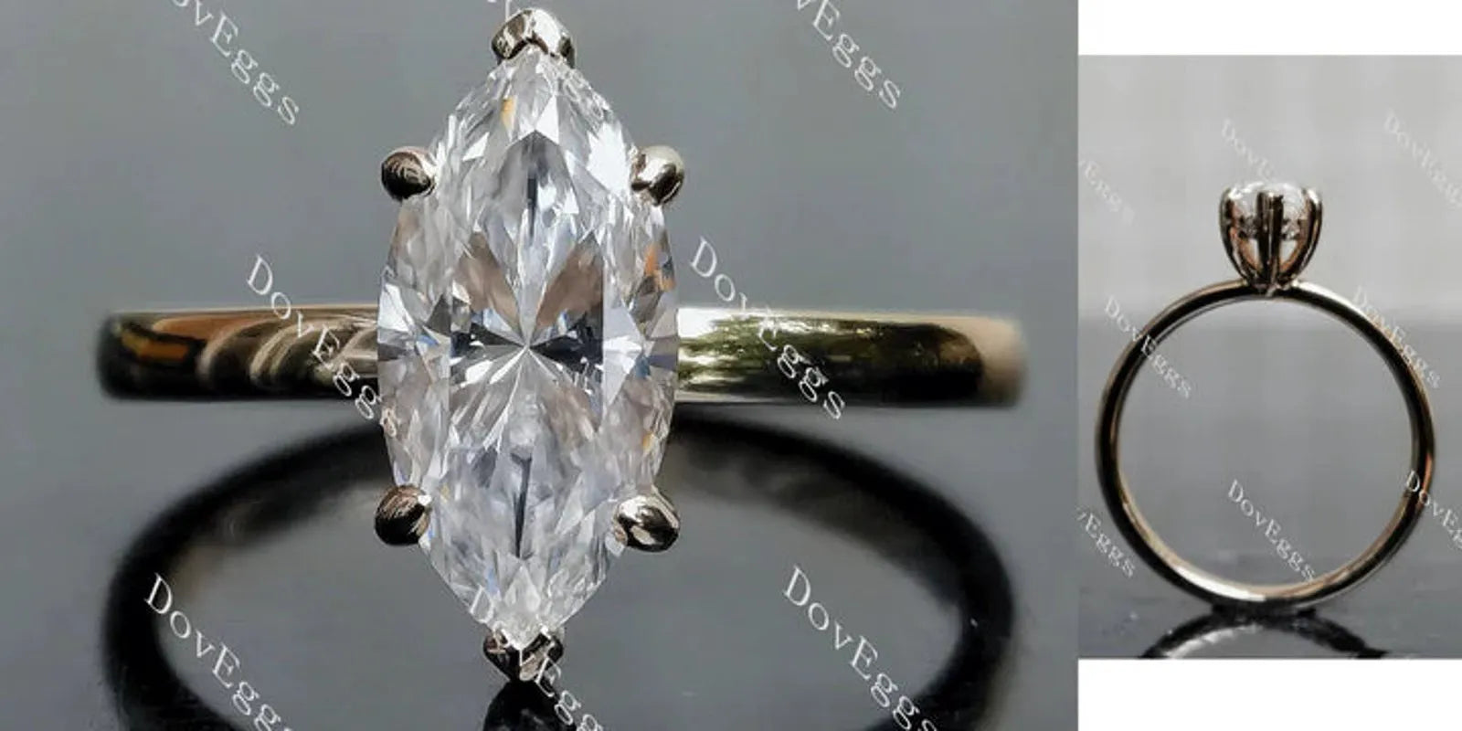 DovEggs solitaire engagement ring semi-mount only(Exclusively to DovEggs Stones)