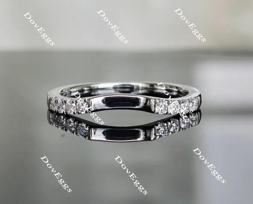 doveggs Half eternity pave moissanite/lab grown diamond wedding band-1.9mm band width
