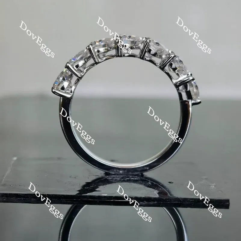 Doveggs heart seven stone moissanite wedding band-2.5mm band width