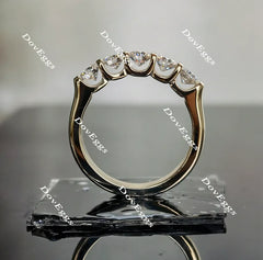 Doveggs Five stone moissanite /lab grown diamond wedding band/moissanite ring-4mm band width