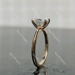 (size 7) Doveggs sterling silver plated with rose gold 1.5ct oval crushed ice cut moissanite engagement ring