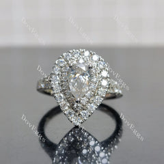 (size 7) Doveggs sterling silver 1.25ct pear moissanite engagement ring