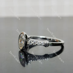 (size 8.5) Doveggs sterling silver 1ct oval moissanite engagement ring