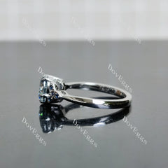 (size 5-5.25) Doveggs sterling silver 1ct round stardust grey colored moissanite engagement ring