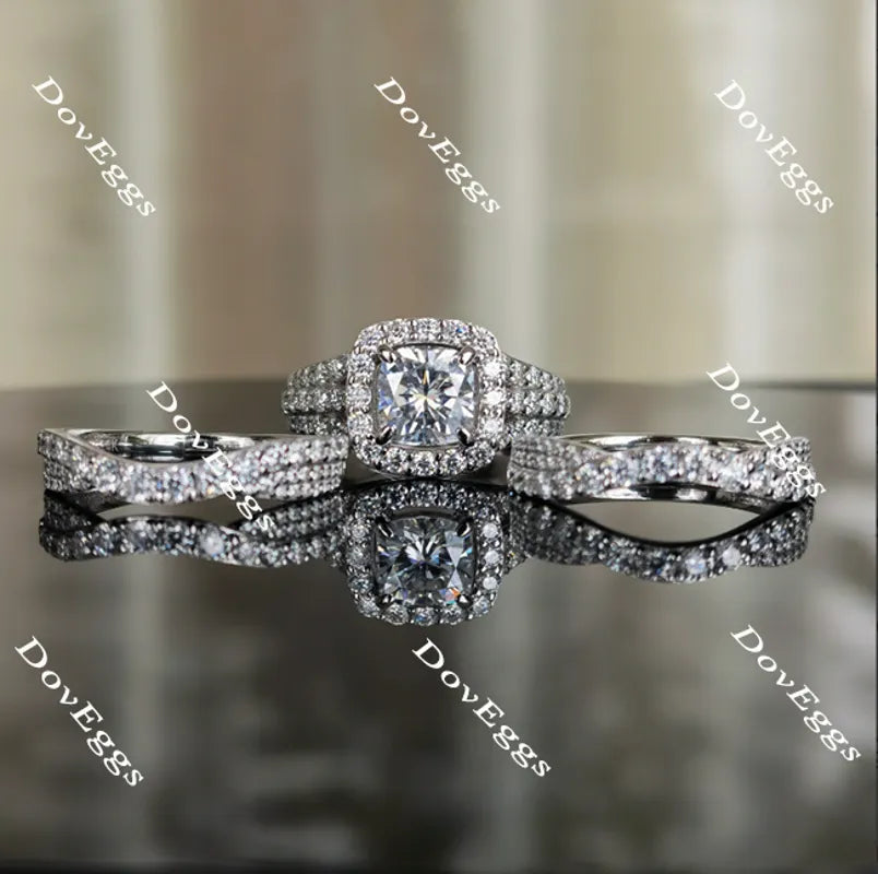 doveggs cushion halo moissanite engagement ring only