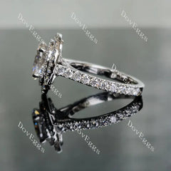 DovEggs double halo pave engagement ring semi-mount only(Exclusively to DovEggs Stones)