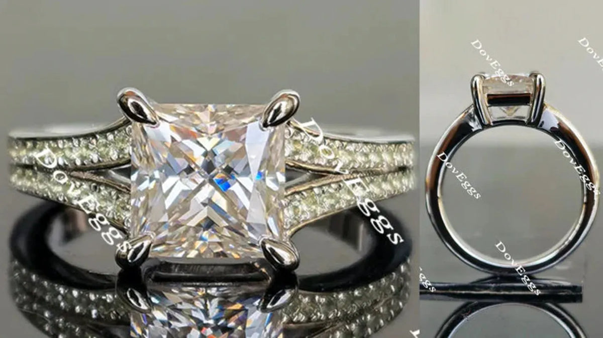 DovEggs half eternity pave engagement ring only semi-mount only(Exclusively to DovEggs Stones)