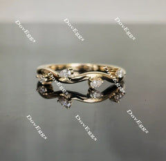 Doveggs leaves shape moissanite/lab grown diamond wedding band for women-1.8mm band width
