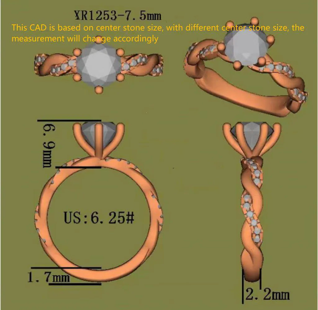 KD’s histone round curved band moissanite engagement ring