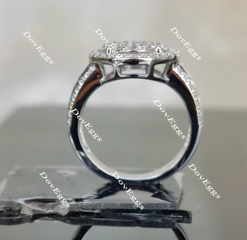 Doveggs half eternity moissanite/lab grown diamond wedding band-3.2mm band width