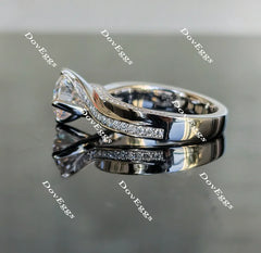 Doveggs round art deco moissanite engagement ring