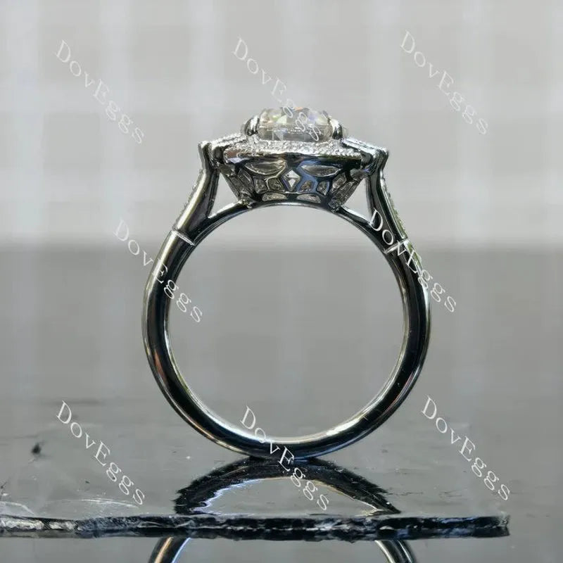 Doveggs halo atr deco engagement ring semi-mount only(Exclusively to DovEggs Stones)