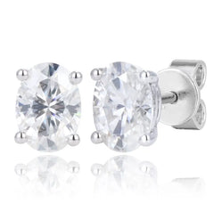 Doveggs solitaire oval moissanite stud earring for women
