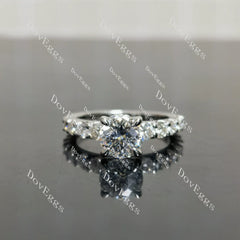 (size4.25-4.5) Doveggs 1ct GHI color round moissanite engagement ring
