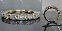 Doveggs oval seven stones moissanite/lab grown diamond wedding band-2.5mm band width