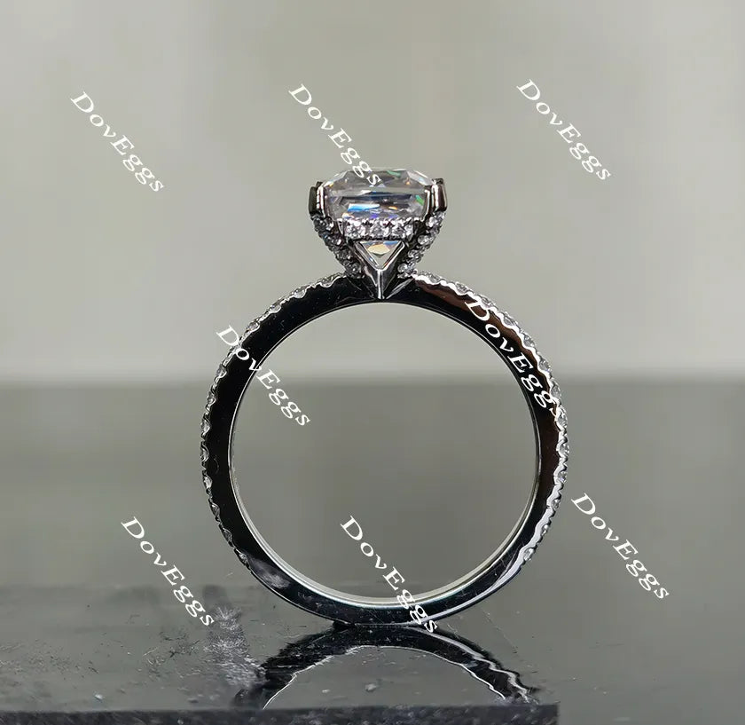 Doveggs princess pave moissanite engagement ring
