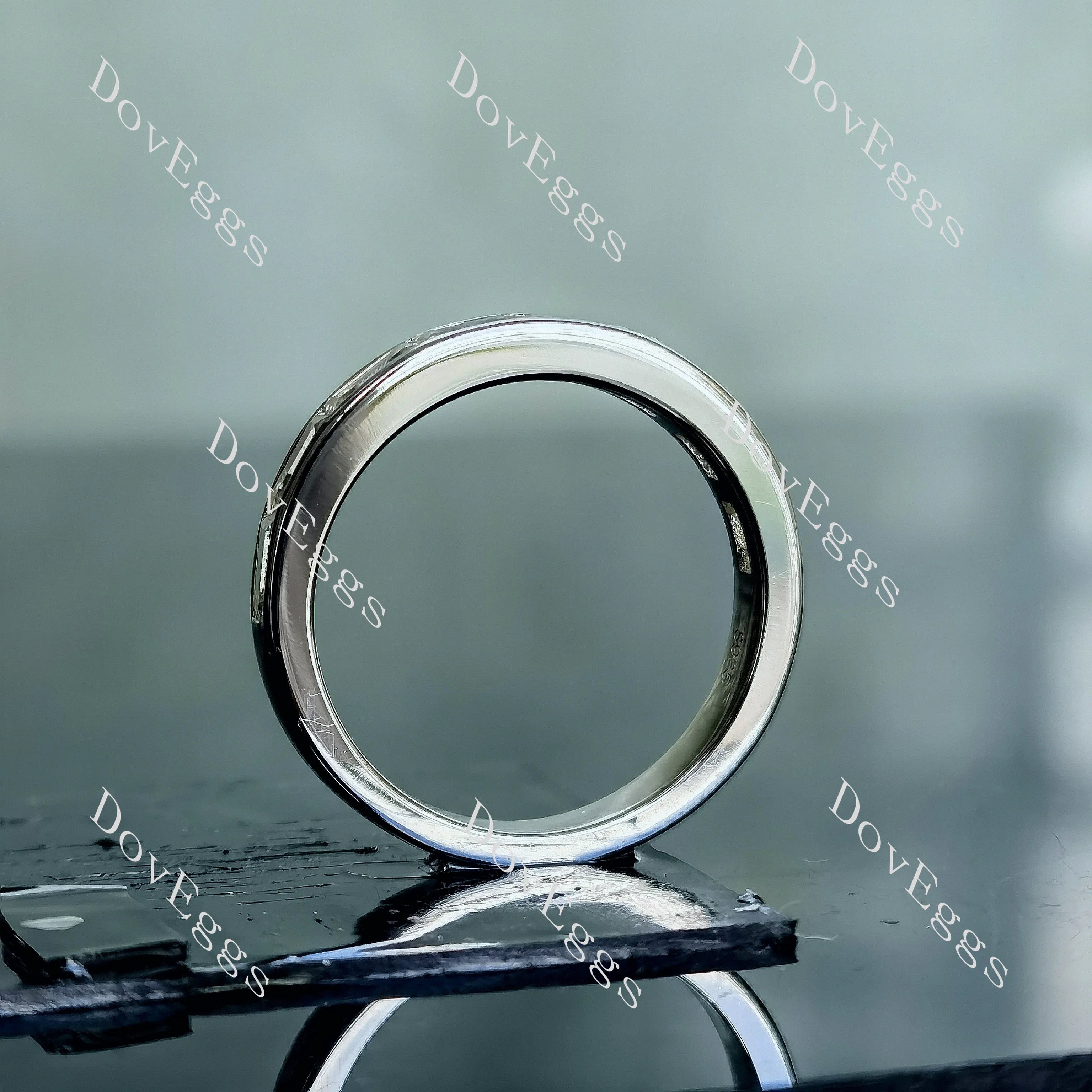 Doveggs baguette channel set moissanite/lab grown diamond wedding band-3.2mm band width