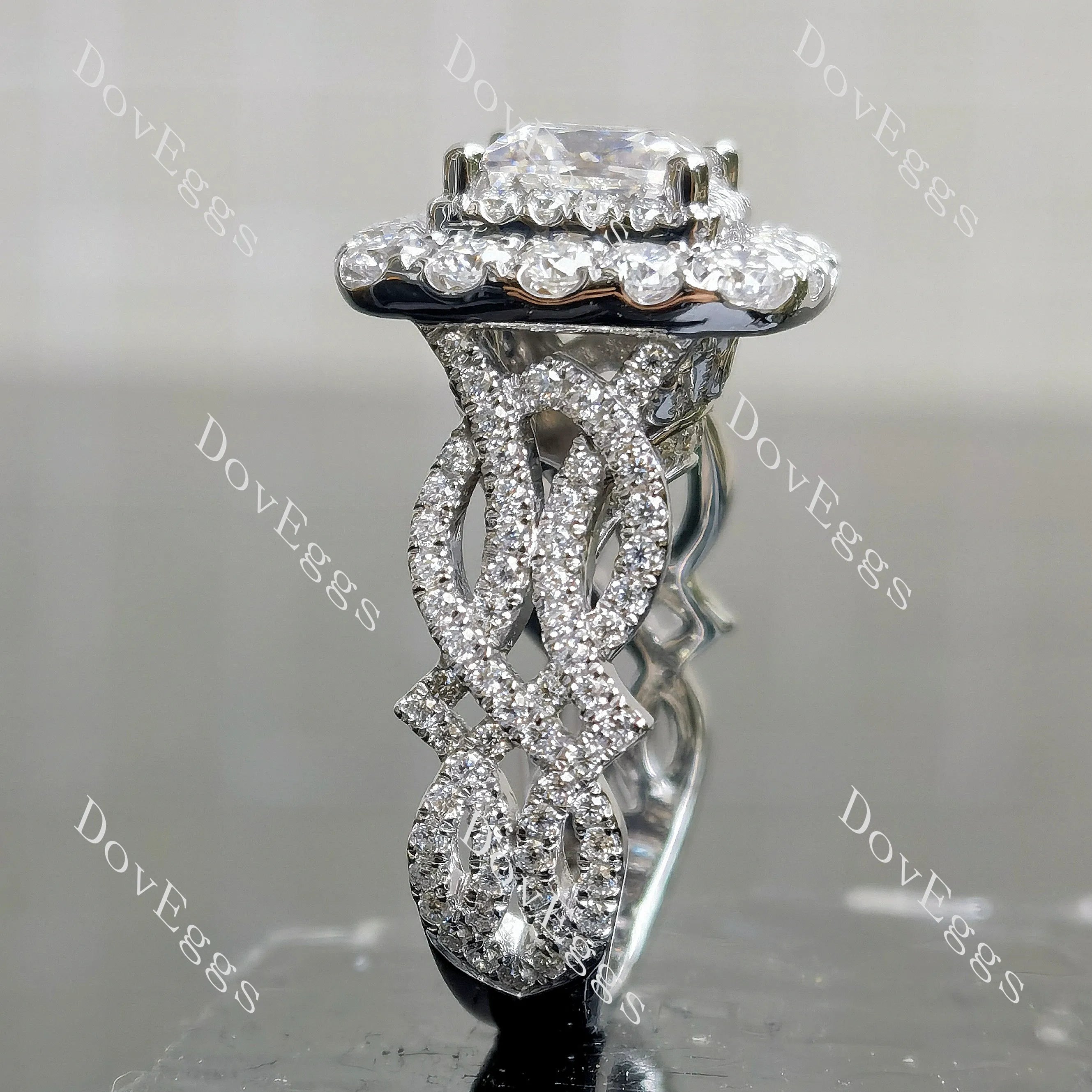Doveggs halo moissanite engagement ring only