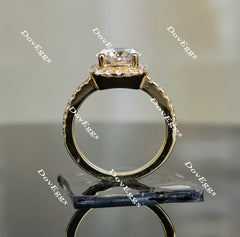 Doveggs round halo pave moissanite bridal set (3 rings)