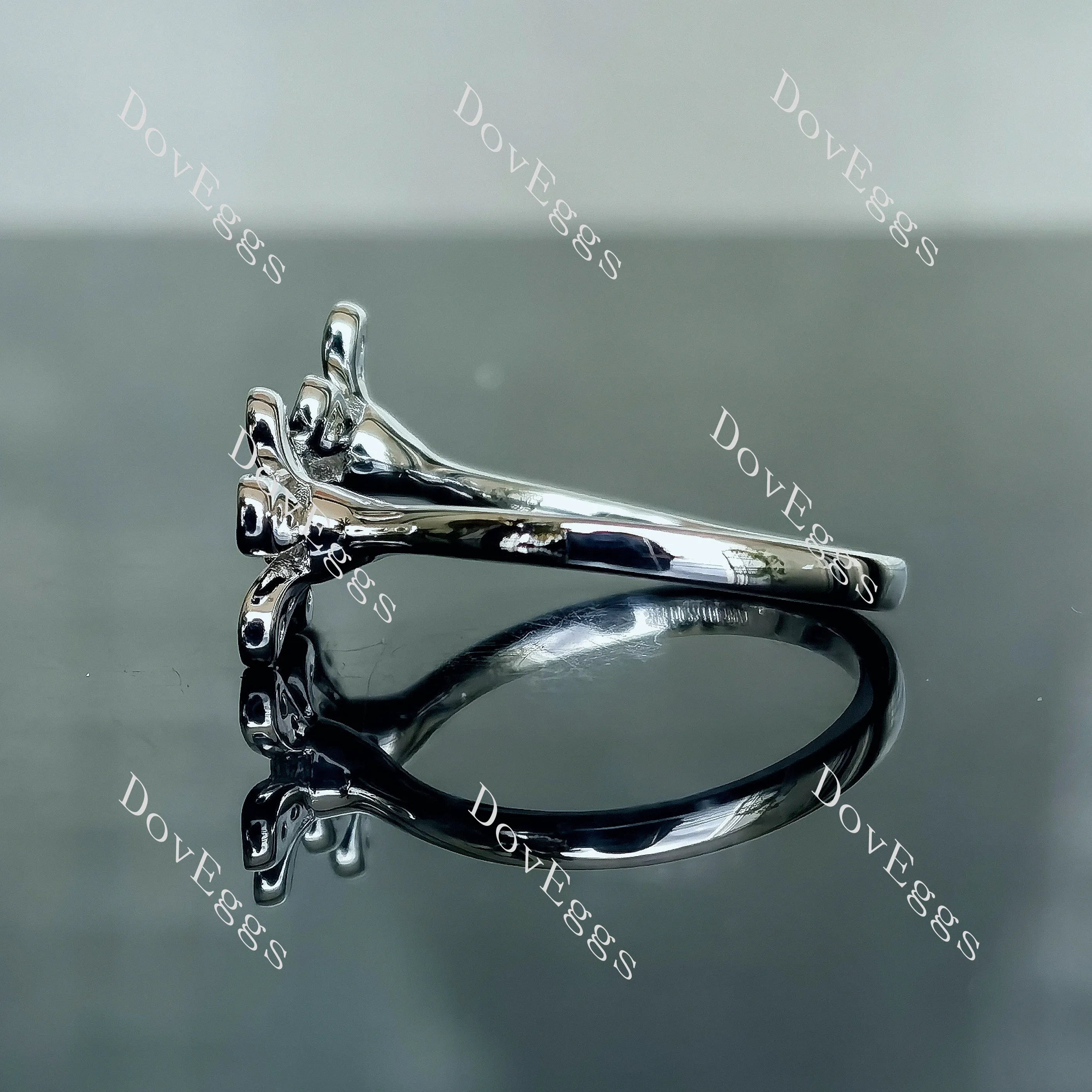 Maisie Daisy floral moissanite/lab grown diamond wedding band-2.0mm band width