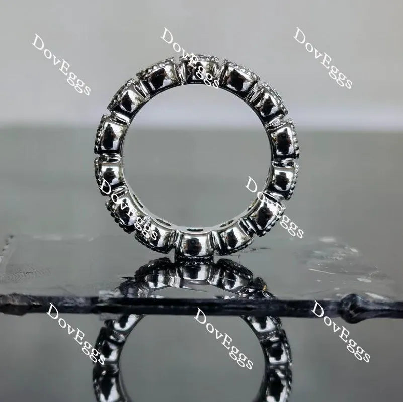 Doveggs round moissanite/lab grown diamond & colored gem wedding band-4.1mm band width