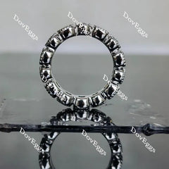 Doveggs round moissanite/lab grown diamond & colored gem wedding band-4.1mm band width