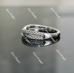 Doveggs pave curved moissanite/lab grown diamond wedding band-2.1mm band width