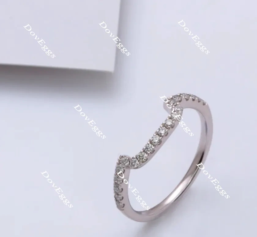 Doveggs half eternity moissanite/lab grown diamond wedding band-1.8mm band width