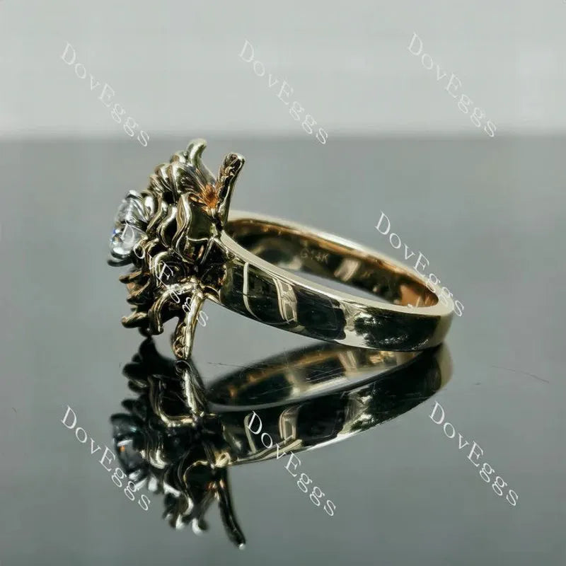DovEggs floral pave engagement ring only semi-mount only(Exclusively to DovEggs Stones)