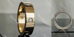 Eternal love round full eternity pave bezel moissanite/lab grown diamond wedding band-6.5mm band width
