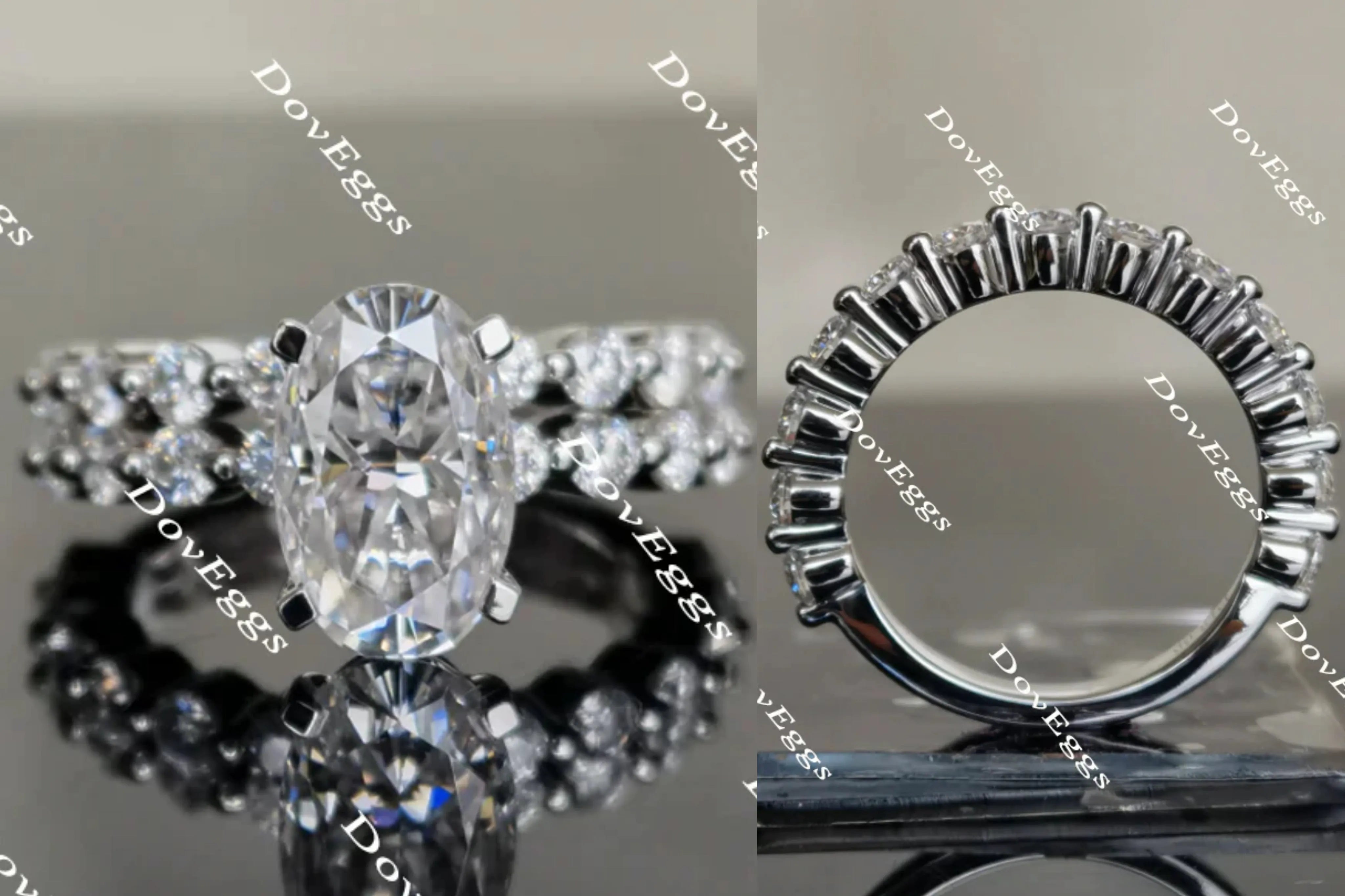 Doveggs round moissanite/lab grown diamond band(wedding band only)-2.5mm band width