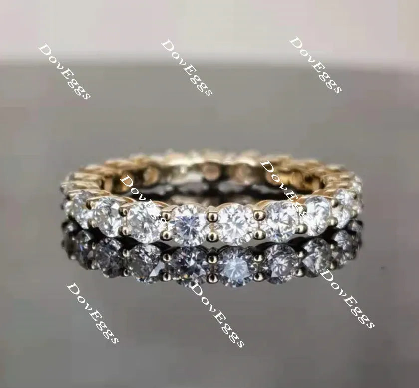 Doveggs 2-2.5 carat Eternity Moissanite/Lab grown diamond wedding band/lab diamond bands