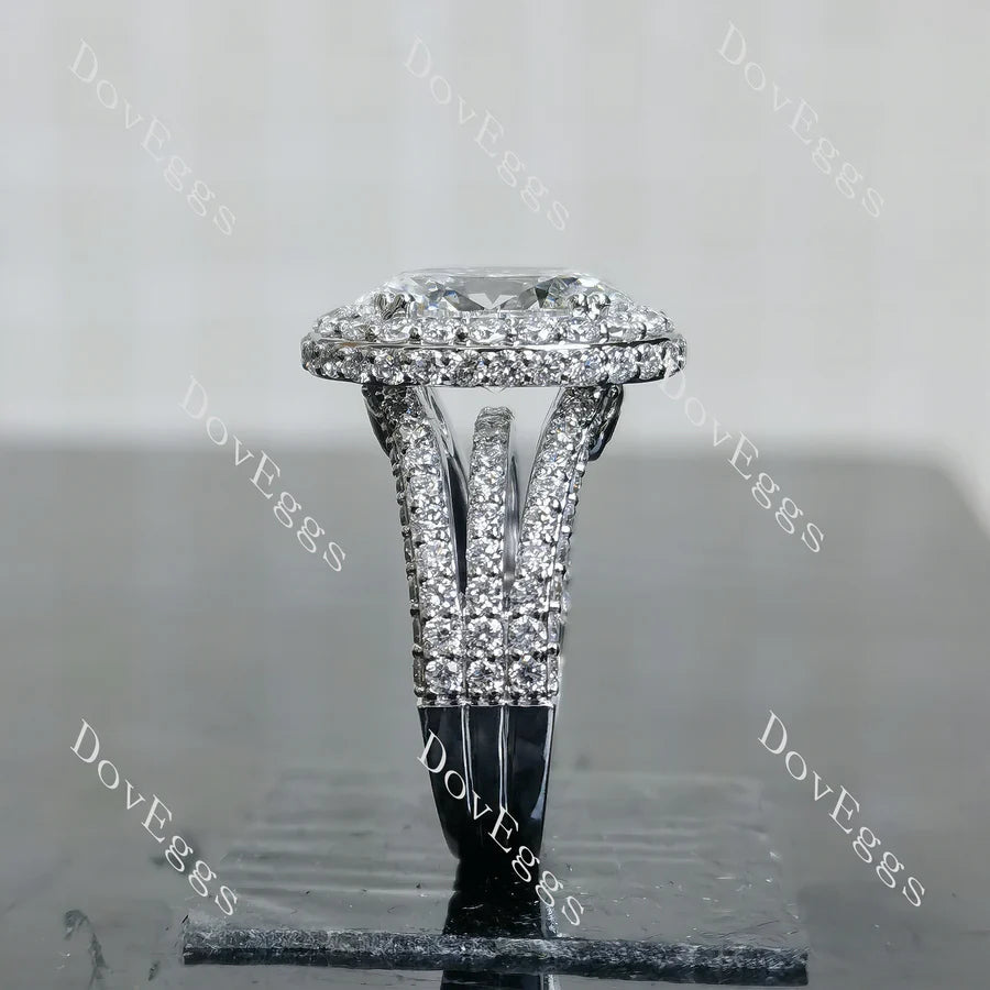 Halo pave vintage engagement ring only semi-mount only(Exclusively to DovEggs Stones)