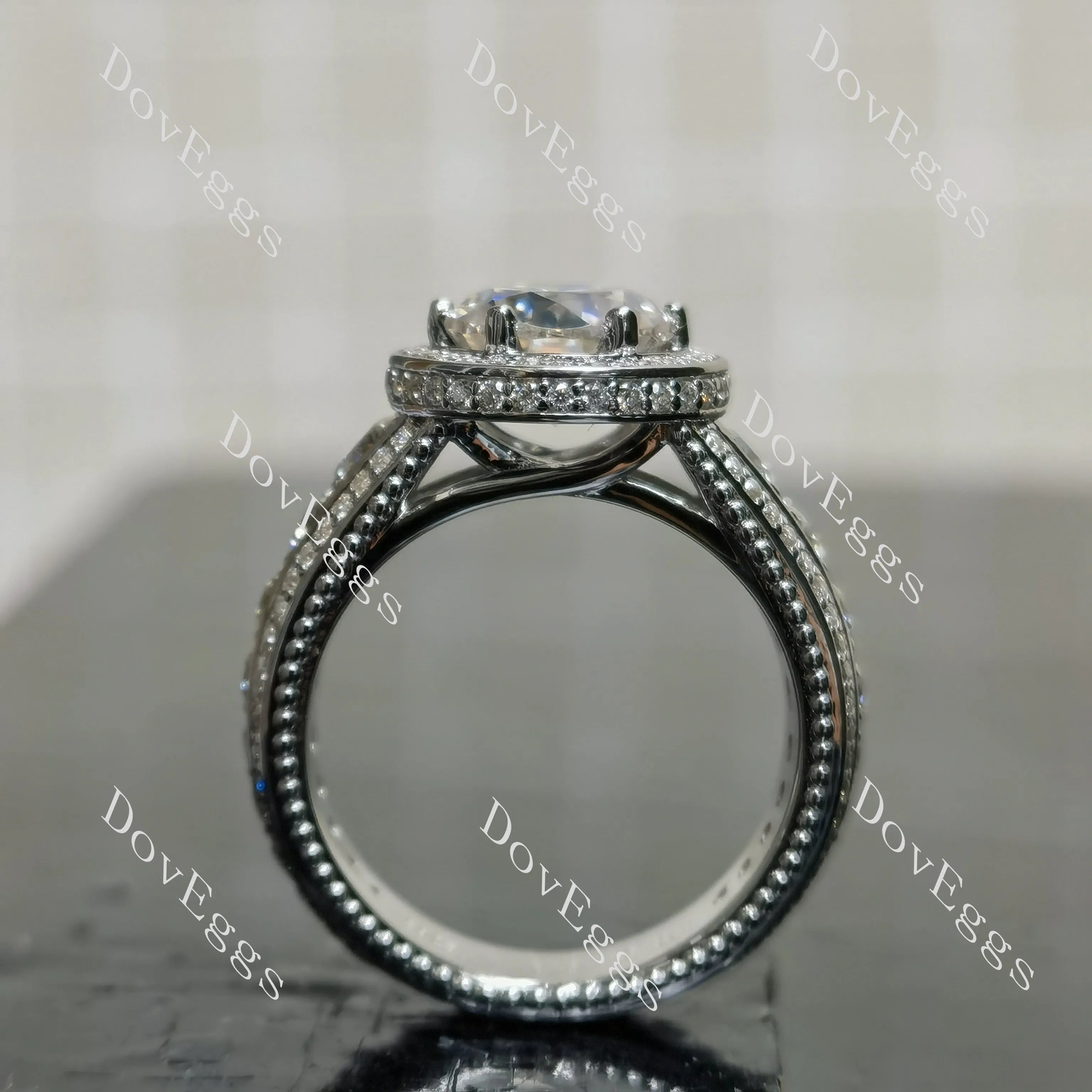 (size 6.5) Doveggs sterling silver 2ct Round moissanite engagement ring