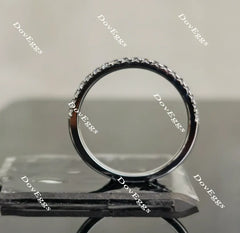 Doveggs half eternity pave moissanite/lab grown diamond guard ring/wedding band-1.8mm band width