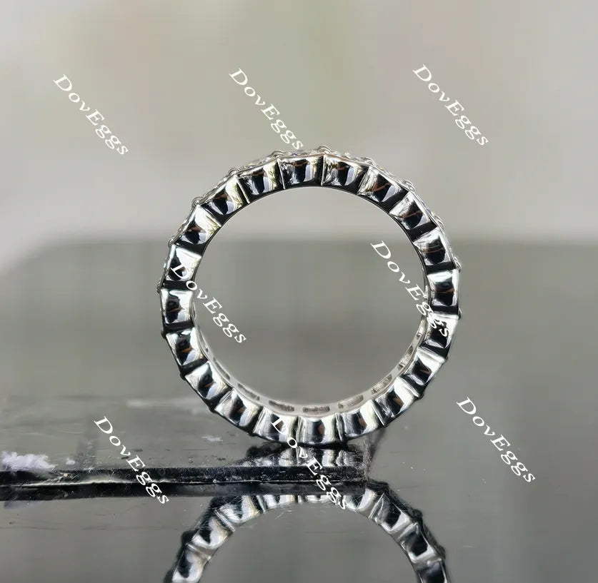 Paula’s 3mm round moissanite/lab grown diamond eternity wedding band-4mm band width