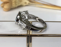Doveggs round hollow out moissanite engagement ring