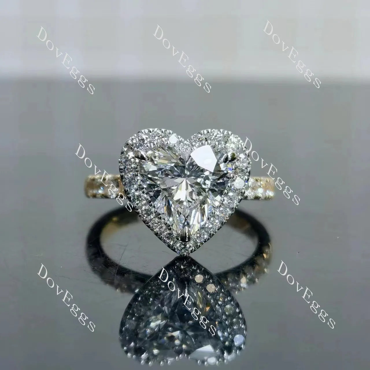 Julie’s Heart Halo Half Eternity Lab Grown Diamond Engagement Ring