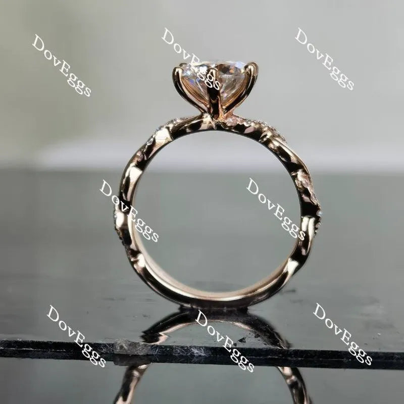 KD’s histone round curved band moissanite engagement ring