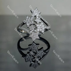 Star Gazing round pave moissanite/lab grown diamond wedding band-1.9mm band width