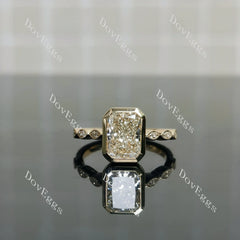 Doveggs Radiant Bezel Lab Grown Diamond Engagement Ring